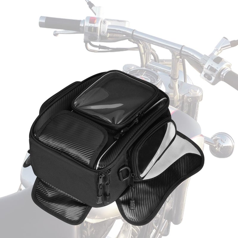TINGPAI Motorcycle Tank Bag Universal Waterproof Oxford Fabric with Strong Magnetic，Magnetic Tank Bag, fits Harley Davidson, Indian, Honda, Yamaha, Suzuki and more - Image 1